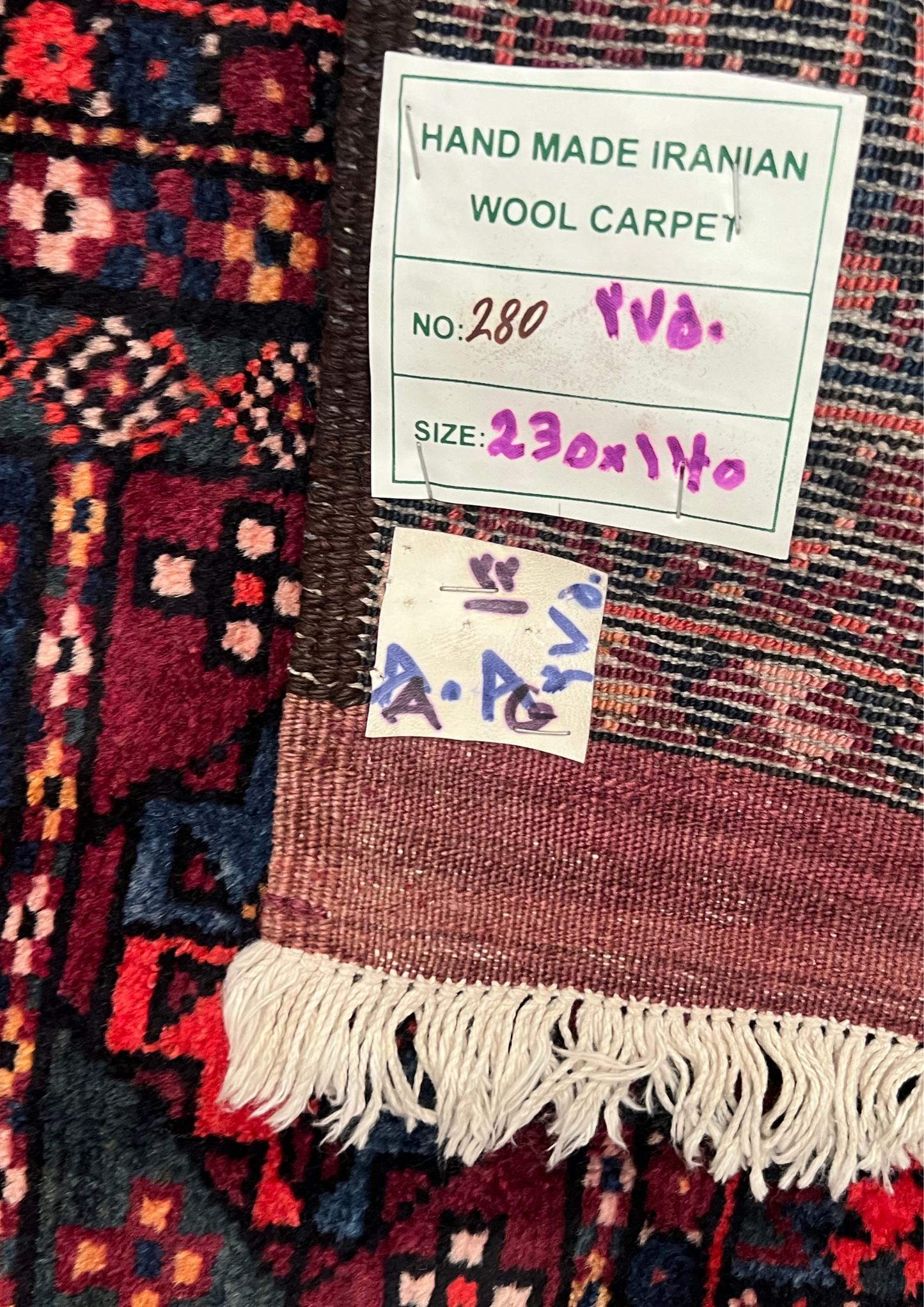 Rug No: 0280 / Size 2.30m x 1.40m